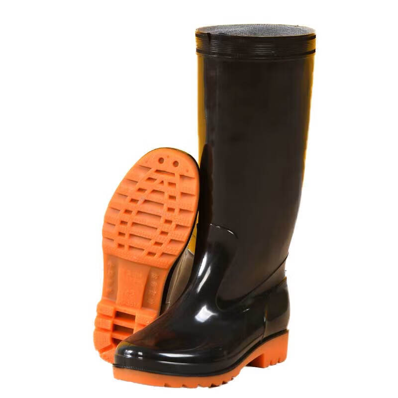劳思保 高筒黑色防滑防水加厚长筒耐磨劳保高帮雨靴