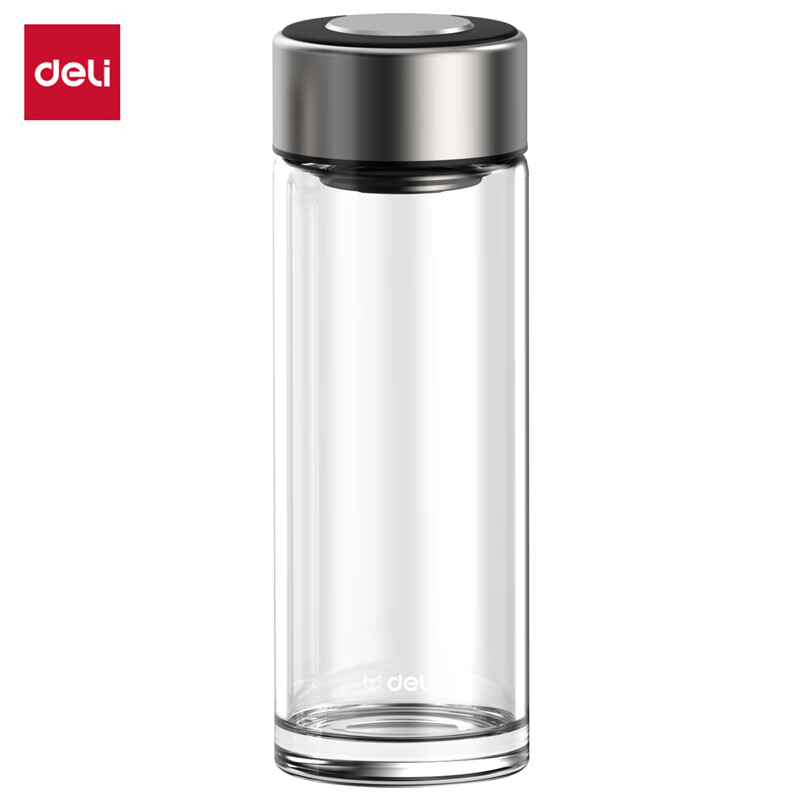 (647)得力LL511单层玻璃杯550mL(黑色)(直杯)(个)