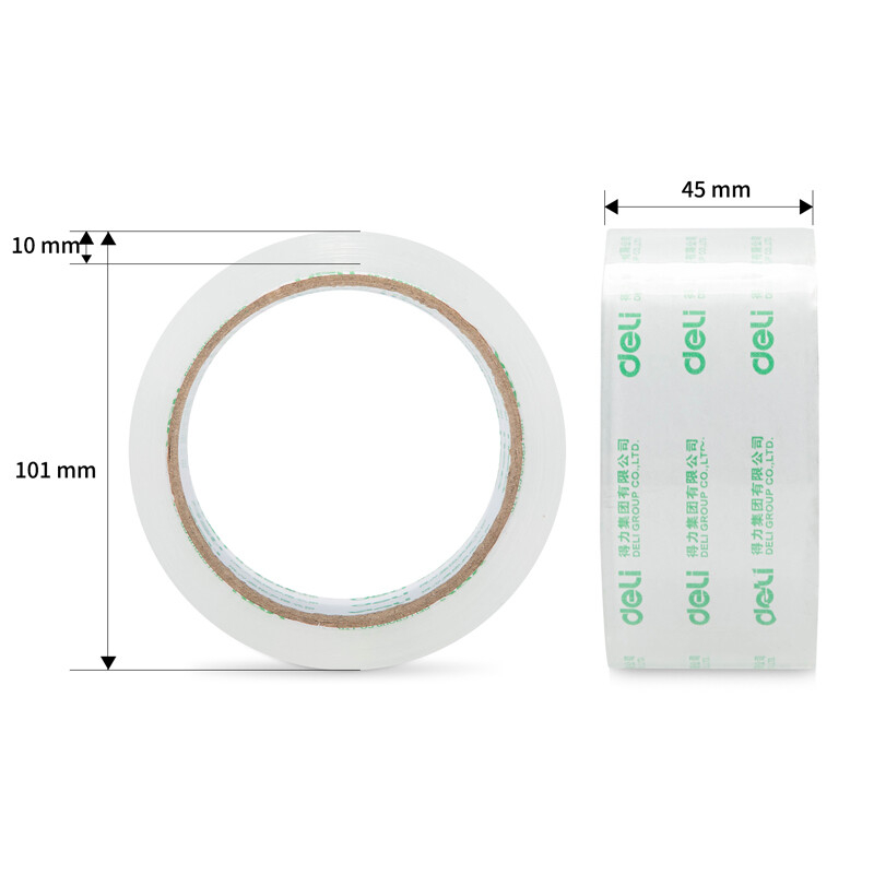 (722)得力30173封箱胶带45mm*60y*50um(6卷/筒)(高透)