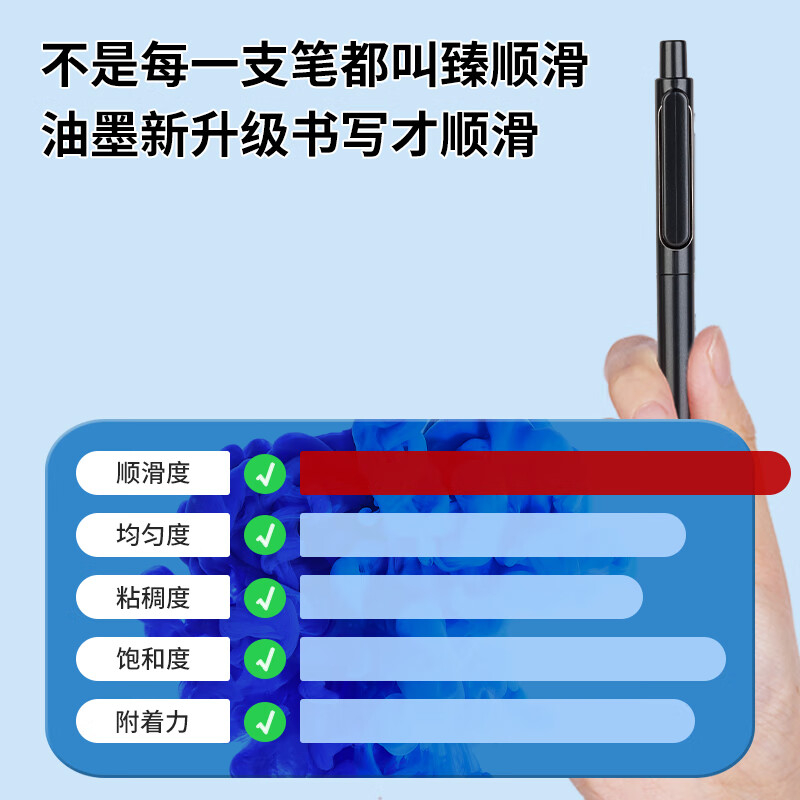 (943)得力A12乐素中性笔0.5mm子弹头(臻顺滑)(黑)(12支/盒)单位：盒