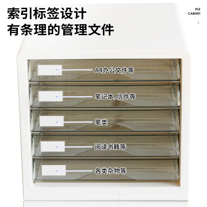 (1077)得力9777五层文件柜(白)(1只)单位：只