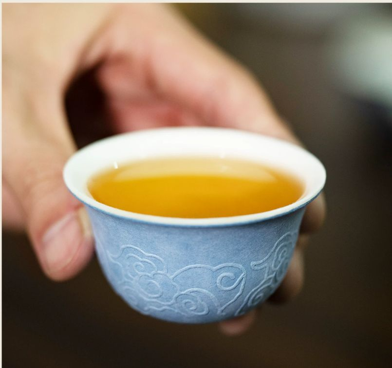 （1280）雾玺一次性功夫茶杯双层加厚甘蔗浆中式户外茶具 双层蓝色马蹄杯12只/盒  20盒/箱 单位：箱